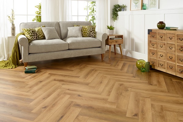 Sàn gỗ xương cá phòng khách