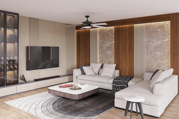 Ốp tường nhựa phòng khách