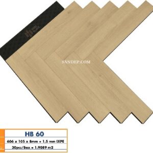 Sàn gỗ xương cá Hobi Black HB 60