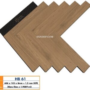 Sàn gỗ xương cá Hobi Black HB 61