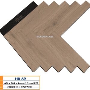 Sàn gỗ xương cá Hobi Black HB 62