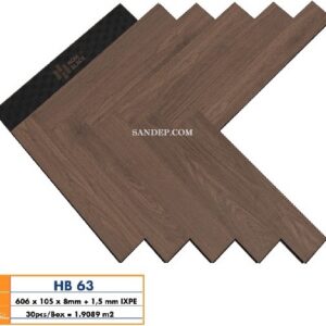 Sàn gỗ xương cá Hobi Black HB 63