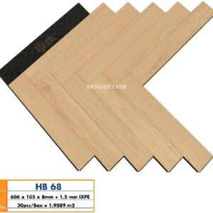 Sàn gỗ xương cá Hobi Black HB 68