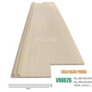 Vách ngăn nhựa giả gỗ 2 mặt Glotex WN8626