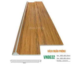 Vách ngăn nhựa giả gỗ 2 mặt Glotex WN8632