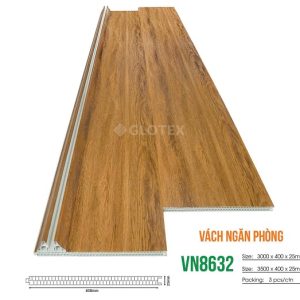 Vách ngăn nhựa giả gỗ 2 mặt Glotex WN8632