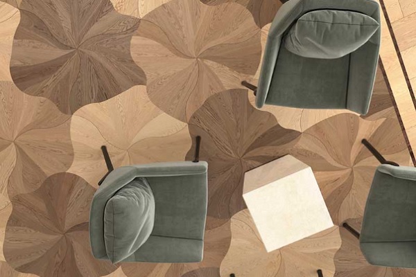 Sàn gỗ hoa văn hình lá sen