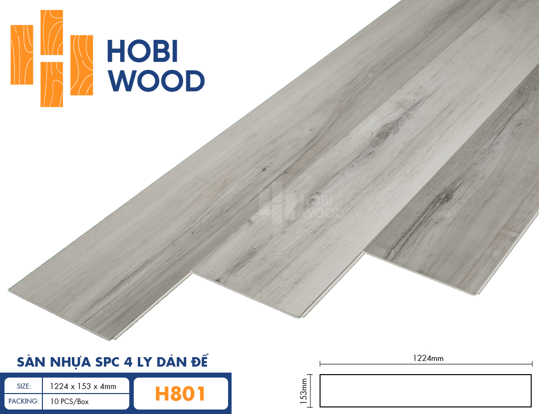 Sàn nhựa Hobi Wood SPC H801