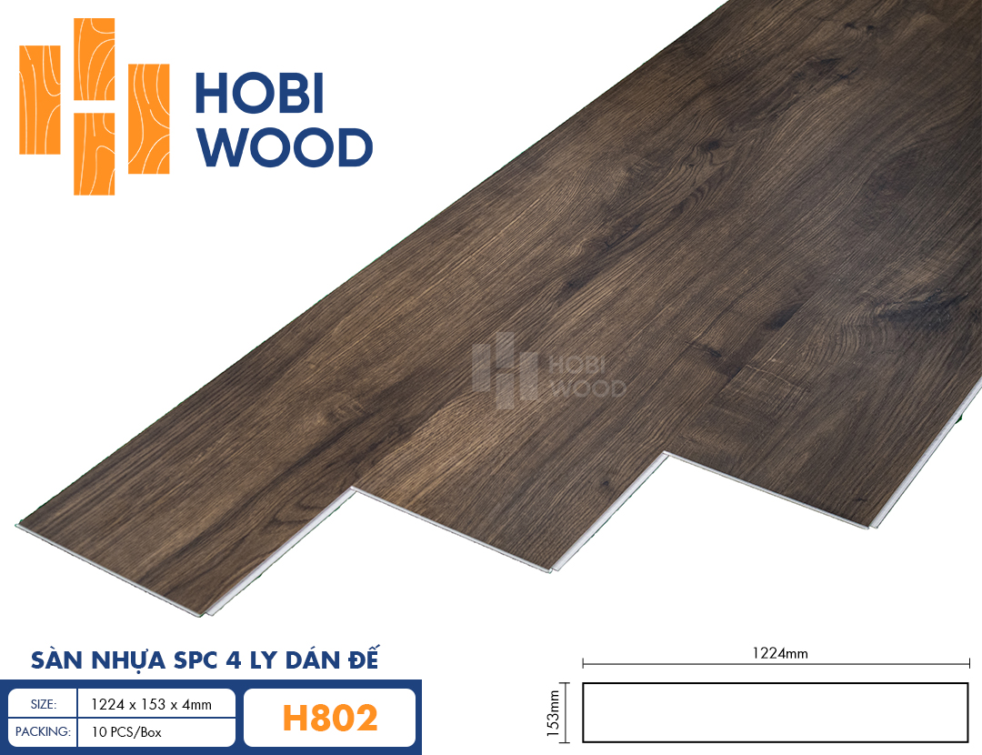 Sàn nhựa Hobi Wood SPC H802