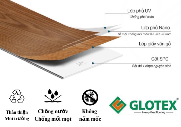 Cấu tạo đặc biệt của sàn nhựa Glotex