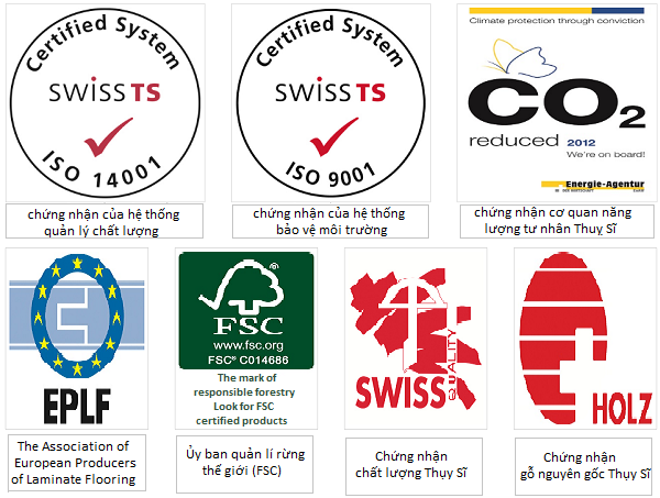 Những chứng chỉ chất lượng của sàn gỗ Kronoswiss