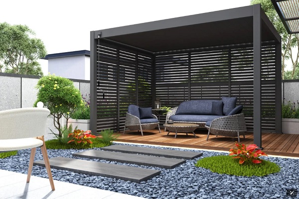 Giàn hoa gỗ sân vườn đẹp