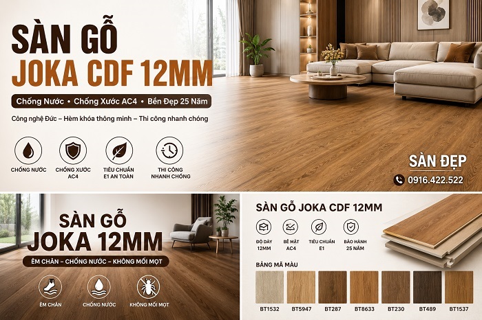 Kho sàn gỗ cốt đen CDF Joka