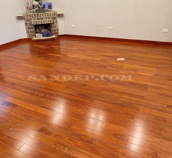 Công trình sàn gỗ căm xe loại 1 được thực hiện bởi Sàn Đẹp 