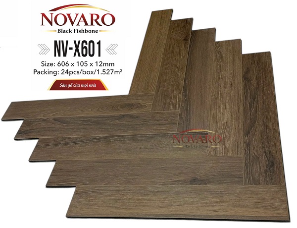 Sàn gỗ xương cá cốt đen Novaro NV-X601