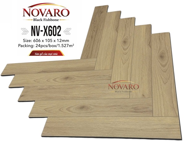 Sàn gỗ xương cá cốt đen Novaro NV-X602