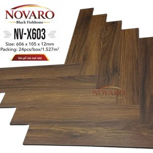 Sàn gỗ xương cá cốt đen Novaro NV-X603