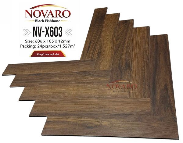 Sàn gỗ xương cá cốt đen Novaro NV-X603