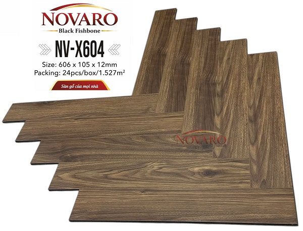 Sàn gỗ xương cá cốt đen Novaro NV-X604