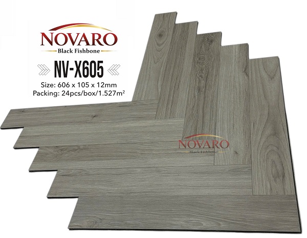 Sàn gỗ xương cá cốt đen Novaro NV-X605