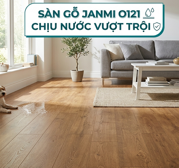 Sàn gỗ Janmi chịu nước vượt trội