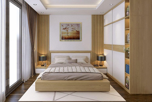 Tấm lam nhựa giả gỗ ốp tường trang trí phòng ngủ