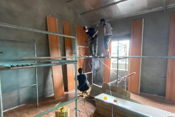 thi công tấm ốp nano pvc