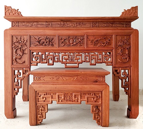 bàn thờ gỗ gõ đỏ đẹp