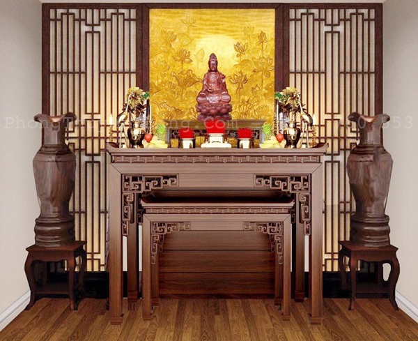 mẫu bàn thờ phật bằng gỗ đẹp