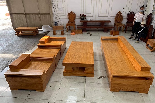 Mẫu sofa gỗ gõ đỏ Nam Phi đẹp, chất lượng tốt
