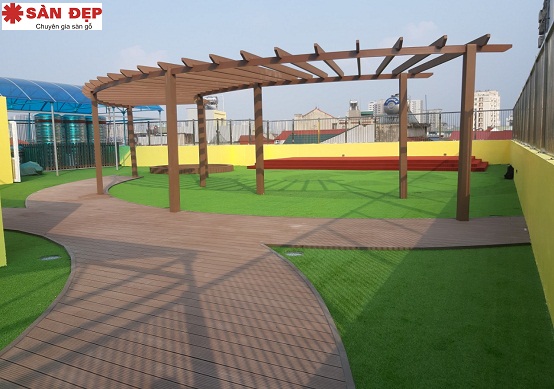 sàn gỗ và giàn hoa gỗ ngoài trời Tecwood