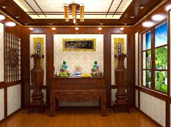 mẫu nhựa ốp tường phòng thờ đẹp