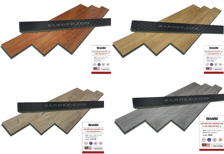Mẫu sàn gỗ Shark cốt xanh chống ẩm