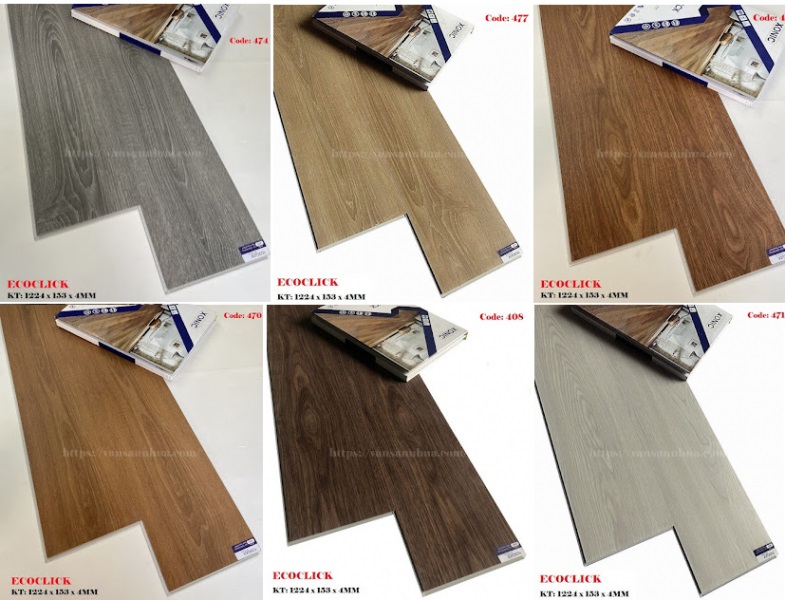Mẫu sàn nhựa Ecoclick SPC đẹp
