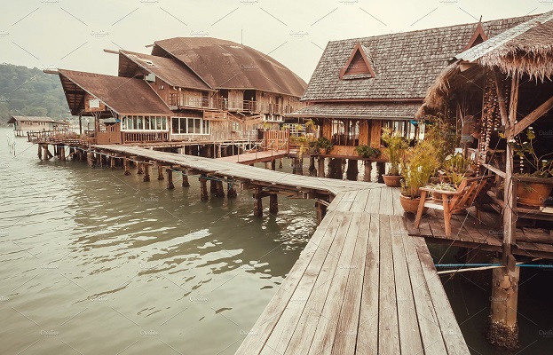 nhà sàn gỗ resort