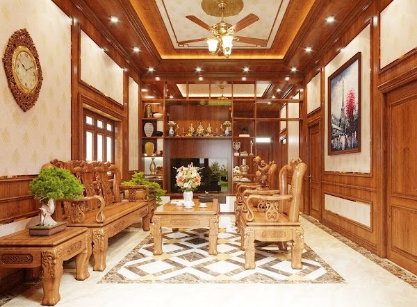 ốp trần nhựa trang trí phòng khách