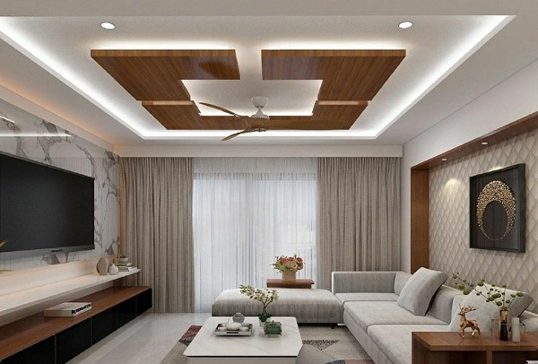 Ốp trần nhựa trang trí phòng khách
