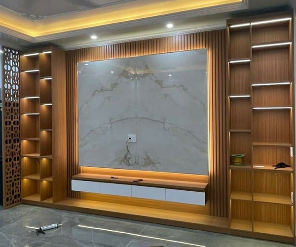 ốp tường nhựa phòng khách