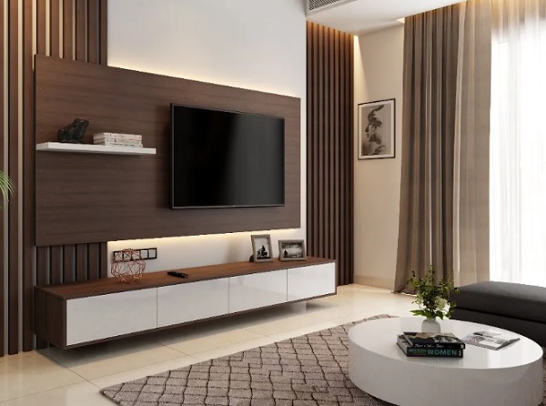 ốp tường nhựa lan sóng phòng khách