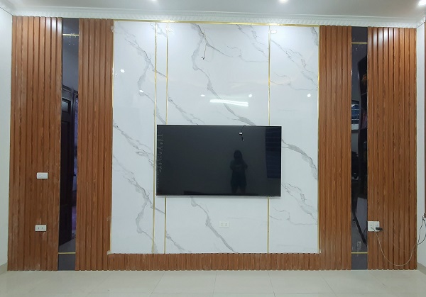 ốp vách tivi phòng khách