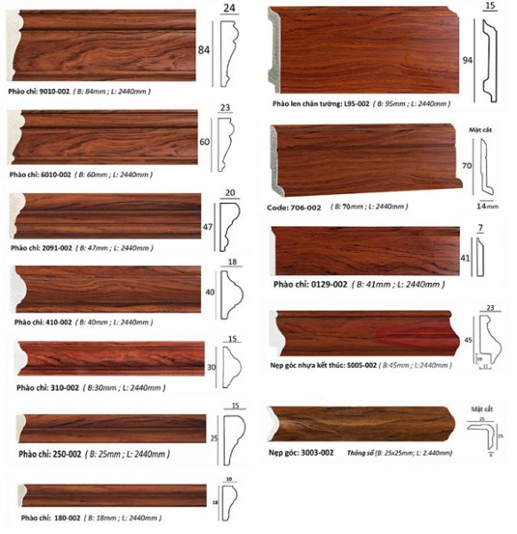 phào chỉ nhựa ps giả gỗ