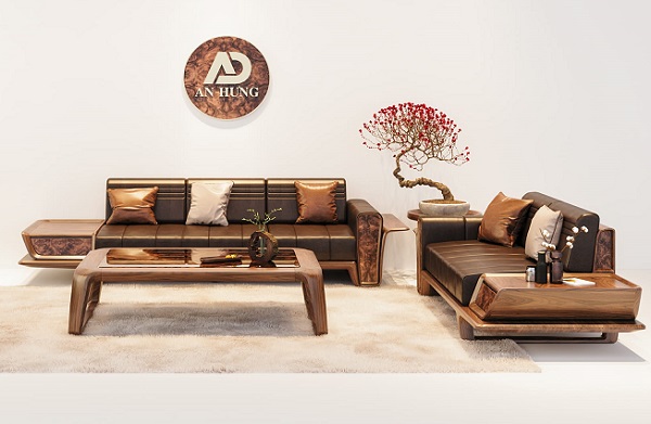 sofa gỗ óc chó đẹp