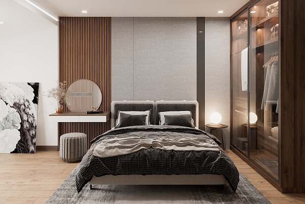 tấm ốp pvc phòng ngủ chung cư
