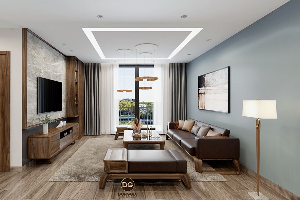 tấm ốp pvc phòng khách chung cư đẹp