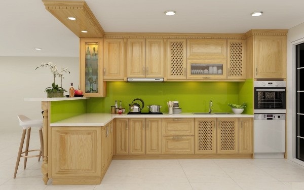 tủ bếp gỗ tần bì
