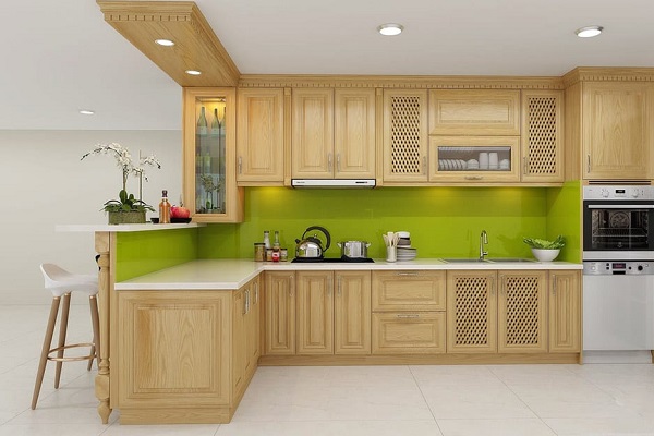 Gỗ tần bì làm tủ bếp đẹp, hiện đại