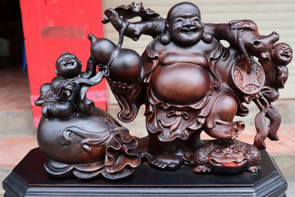 tượng di lặc gỗ trắc