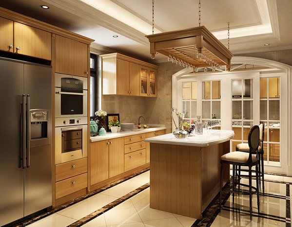 ván gỗ công nghiệp MDF An Cường làm tủ bếp